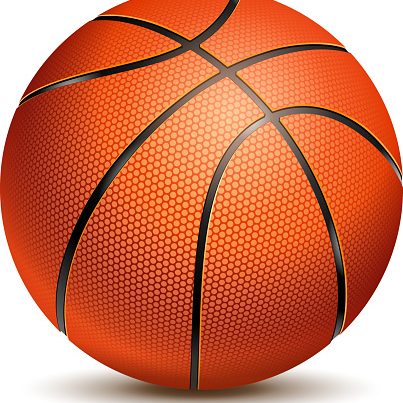 Orange Basketball Ball with Pimples and Shadow. Realistic Vector Illustration. Isolated on White Background.